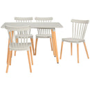 HOMCOM 5 Piece Dining Table and Chairs Set with Wood Legs for Small Spaces