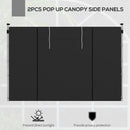 Outsunny 3x3(m) or 3x6m Pop Up Gazebo Side Panels Replacement, 2 Pack, Black
