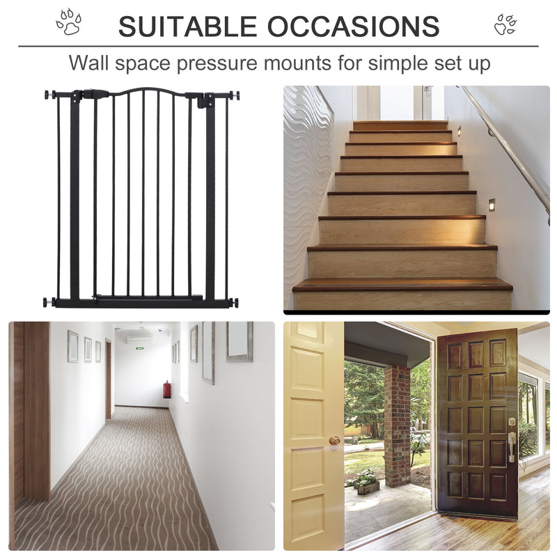PawHut Metal Safety Pet Gate - Black