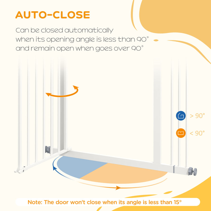 PawHut Adjustable Safety Gate w/ 1 Extensions and Four Adjustable Screws, White