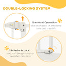 PawHut 74-94cm Adjustable Metal Pet Gate Safety Barrier w/ Auto-Close White