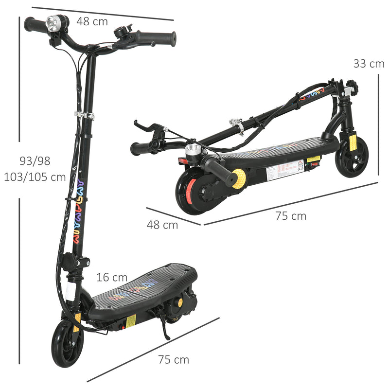 HOMCOM Kids 12km/h Electric Ride On eScooter 120w - Black