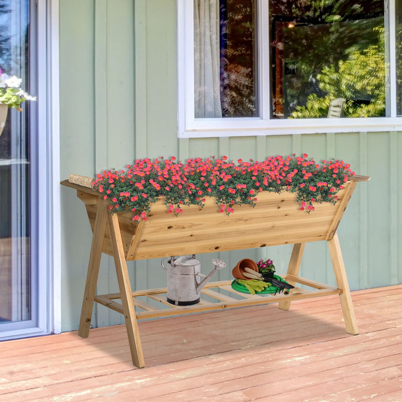 Outsunny Wooden Planter Garden Raised Bed