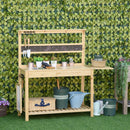 Outsunny Potting Bench Table 151L x 45.5W x 143Hcm