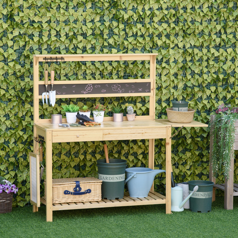 Outsunny Potting Bench Table 151L x 45.5W x 143Hcm