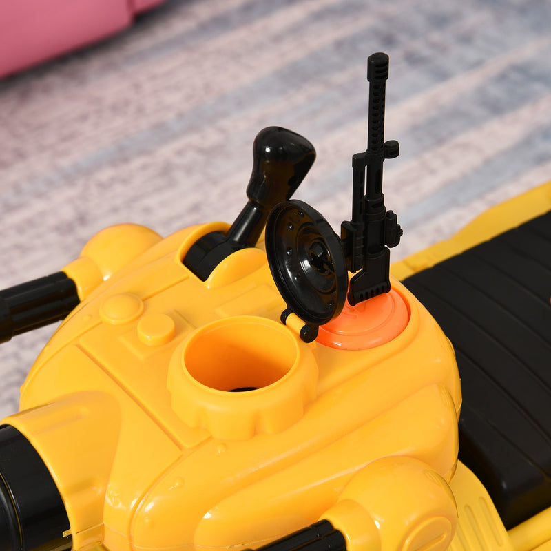 Kids Ride On Shooting Tank - Yellow