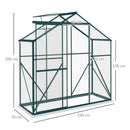 Outsunny 6 x 2.5ft Polycarbonate Greenhouse Aluminium Green House, Green