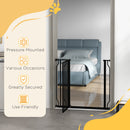 PawHut Dog Gate Wide Stair Gate w/ Door Pressure Fit, 75-95W cm, Black