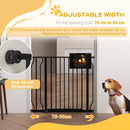 PawHut Dog Gate Wide Stair Gate w/ Door Pressure Fit, 75-95W cm, Black