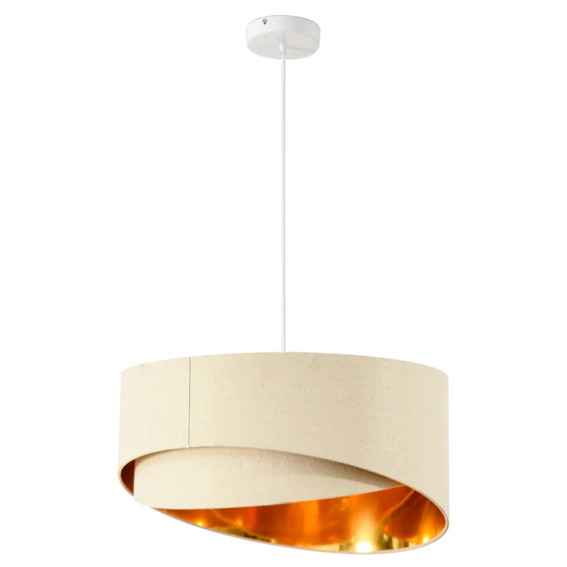 HOMCOM Modern Pendant Light with Adjustable Hanging Chain and Two Bevel Nested Lampshade