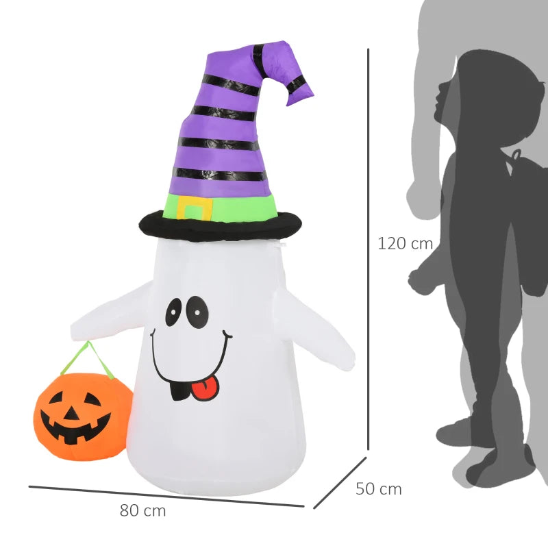 Halloween Inflatable Witch With Pumpkin Lantern 1.2m