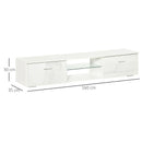 HOMCOM TV Stand High Gloss with LEDs 160cm - White
