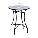 Outsunny Garden Table, Mosaic Round Patio Side Table With 60cm Ceramic Top
