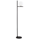 HOMCOM Modern Metal Floor Lamp with Sphere Light 159cm - Black