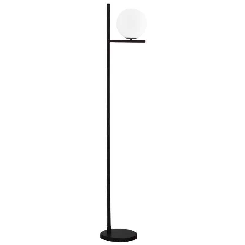 HOMCOM Modern Metal Floor Lamp with Sphere Light 159cm - Black