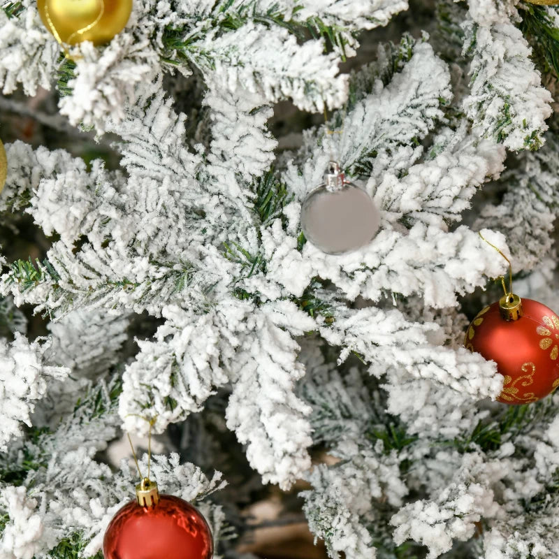 HOMCOM Christmas Tree Snow Flocked 6'
