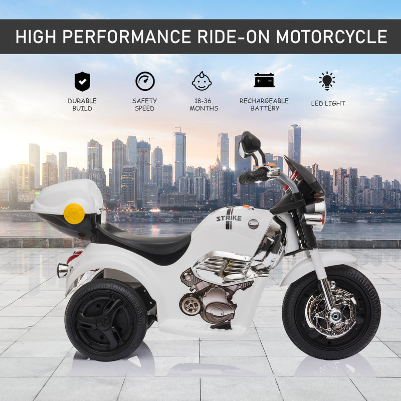 HOMCOM Kids Electric Ride On Motorcycle Bike 6v - White