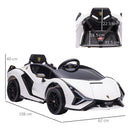 HOMCOM Kids Electric Ride On Car Lamborghini Sian - White