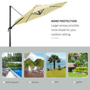 Outsunny Patio Offset Umbrella Cream