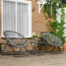 Outsunny 3 Piece Garden Furniture Set, PE Rattan Bistro Sets for 2 for Garden