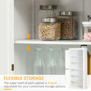 HOMCOM Modern Kitchen Storage Cabinet, 6-Tier Shelves W/ 4 Adjustable, White