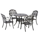 Outsunny 5 Piece Black cast aluminium  Patio Dining Set