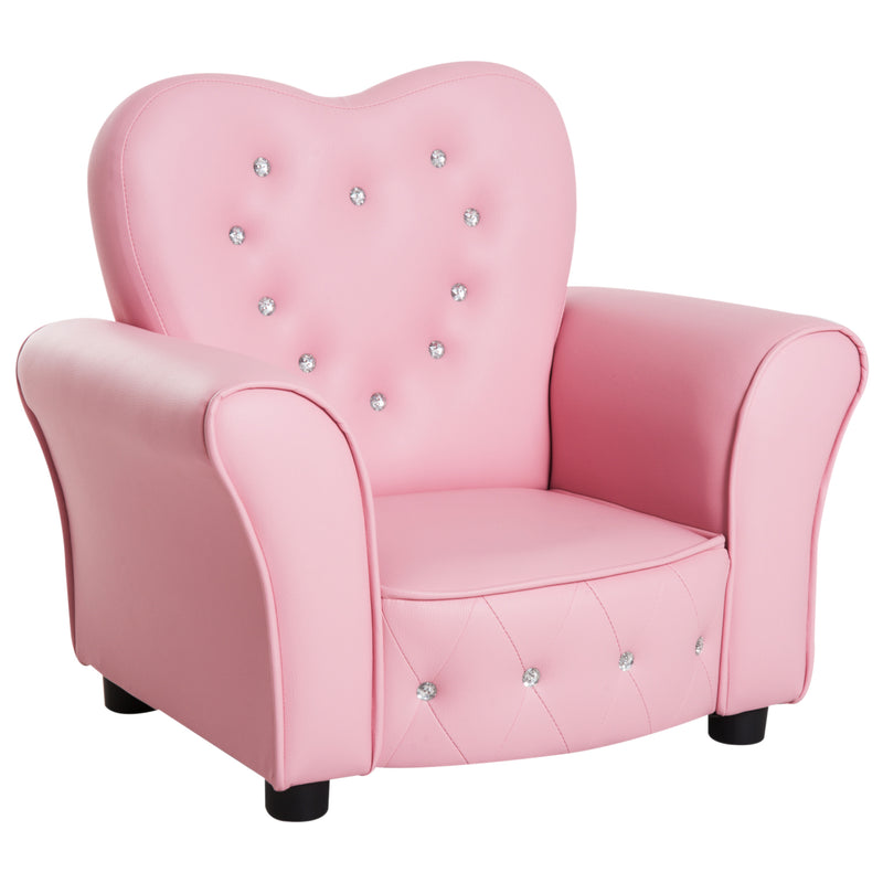 HOMCOM Kids Mini Sofa Children Armchair Seating Chair Girl Princess Sponge