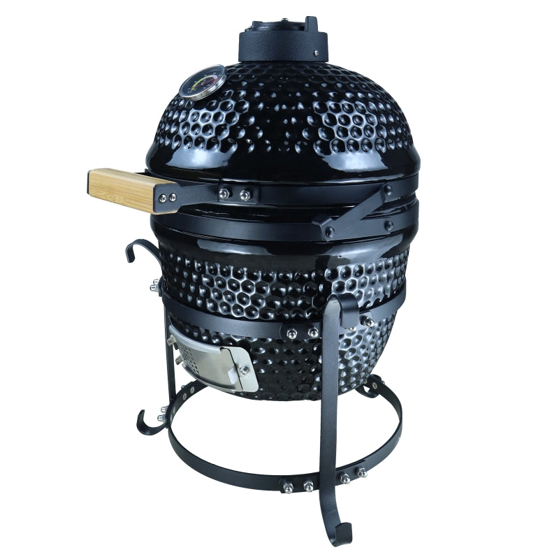 Outsunny Cast Iron Ceramic Kamado Charcoal BBQ Oven