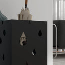 HOMCOM Metal Umbrella Stand, Square Umbrella Basket with 4 Hooks and Drip Tray