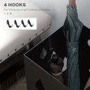 HOMCOM Metal Umbrella Stand, Square Umbrella Basket with 4 Hooks and Drip Tray