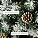 HOMCOM Christmas Tree Slim 6' with Pinecones