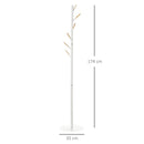 HOMCOM Coat Rack with 6 Hooks 174cm - White