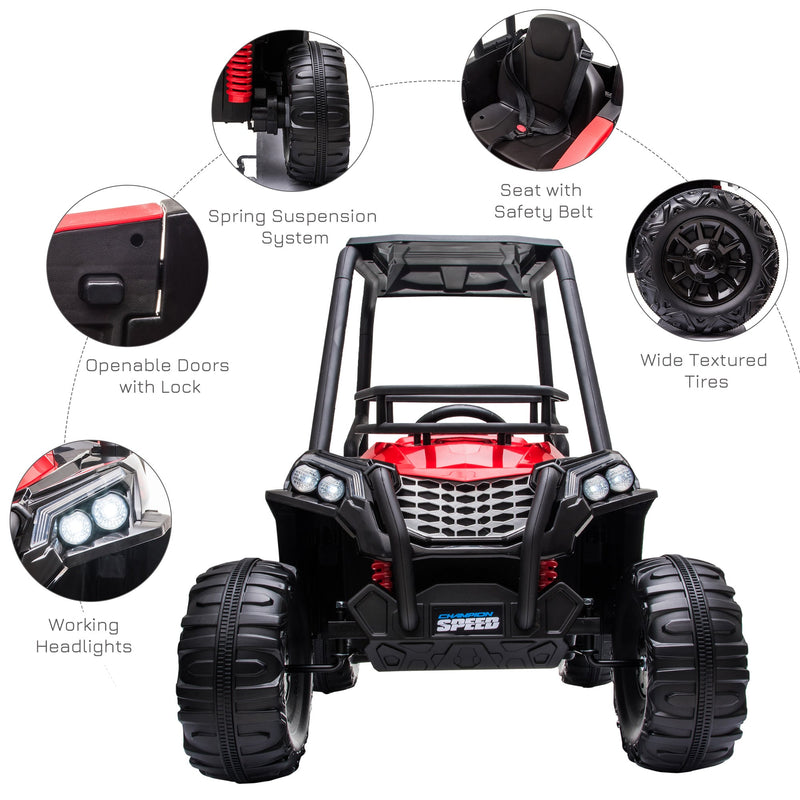 HOMCOM Kids Electric Ride on Off Road Car 12v - Red
