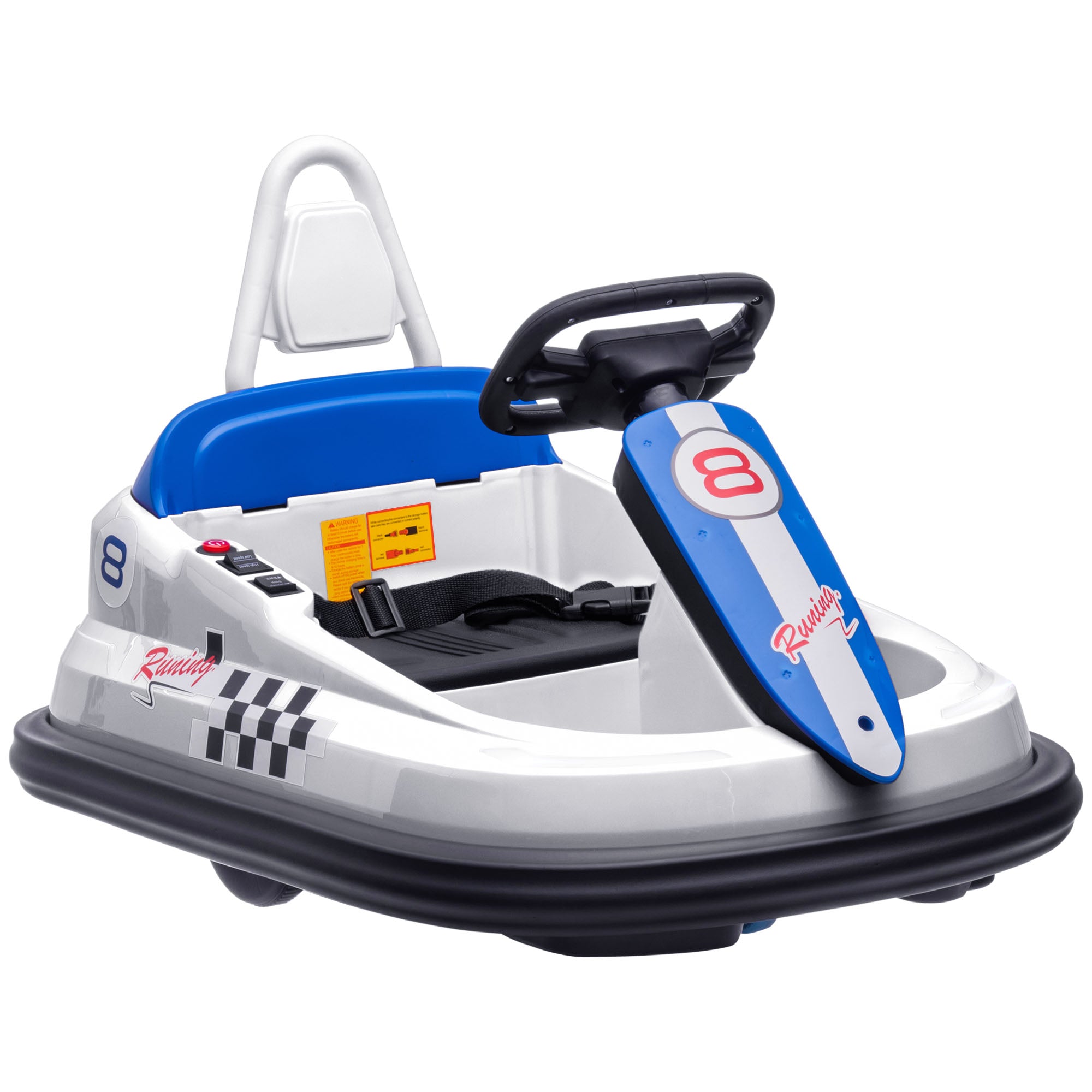 HOMCOM 6V Kids Bumper Car, 360-Degree Rotation Waltzer Car w/ 2 Speeds