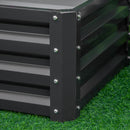 Outsunny Set of 2 Raised Garden Bed Galvanised Planter Box Easy Setup Grey