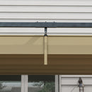 Outsunny 4x3(m) Metal Pergola Gazebo Patio Sunshelter Retractable Canopy Khaki