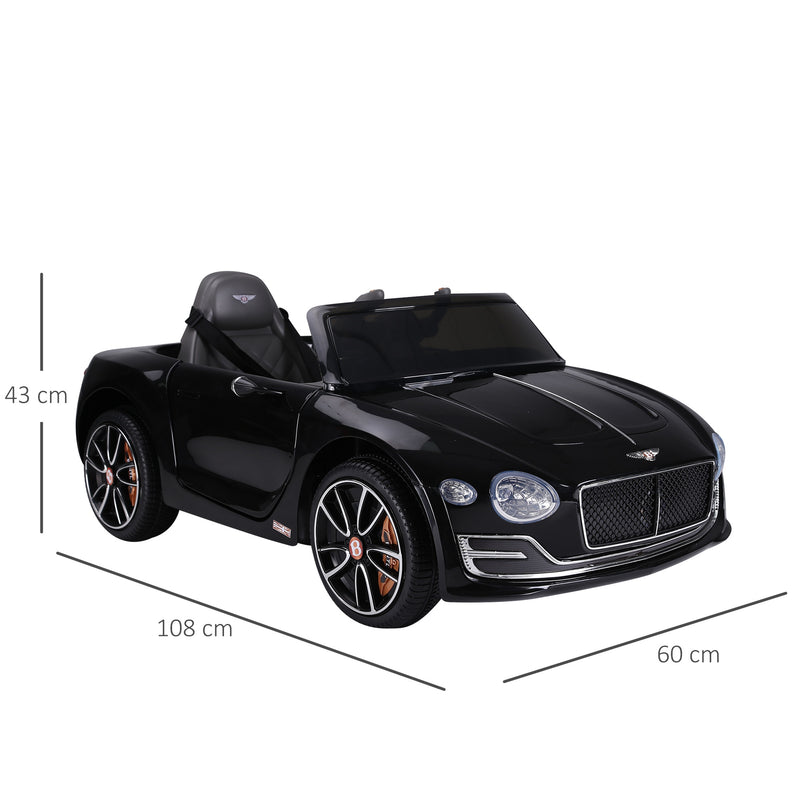 HOMCOM Electric Ride On Car Bentley - Black 6V Battery