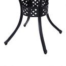 Outsunny Round Aluminium Outdoor Garden Dining Table with Umbrella Hole, Black