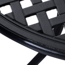 Outsunny Round Aluminium Outdoor Garden Dining Table with Umbrella Hole, Black