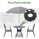Outsunny Round Aluminium Outdoor Garden Dining Table with Umbrella Hole, Black