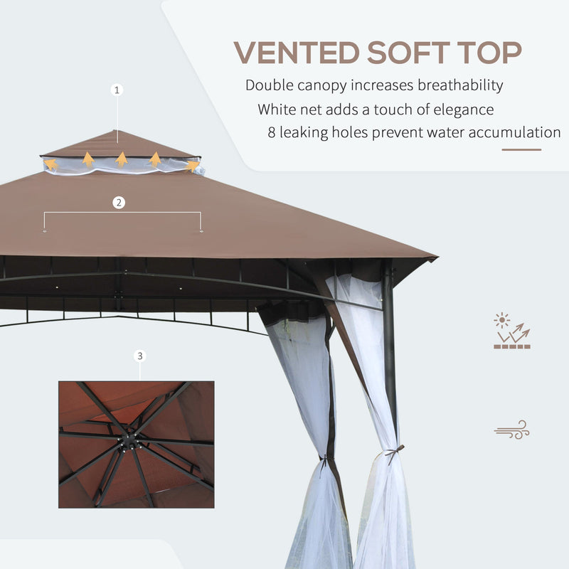 Outsunny Gazebo 3 x 3 meter  Brown