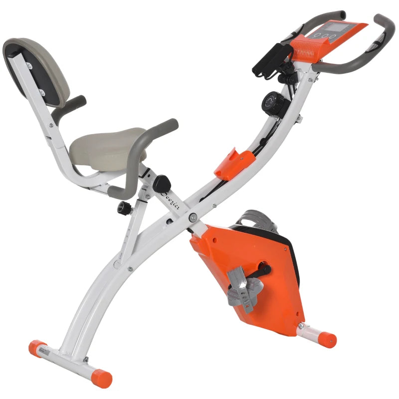 HOMCOM Folding Exercise Bike - White & Orange