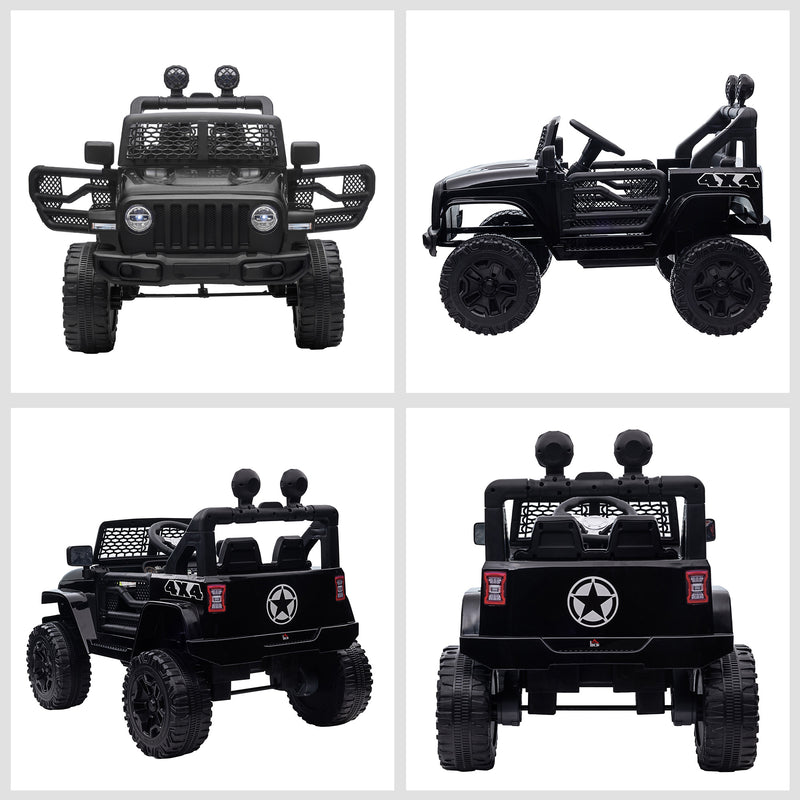 HOMCOM Kids Electric Ride on Car Truck Off Road 12v - Black