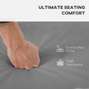 Outsunny 3PCs Rattan Garden Seat Cushions Pads for Patio Furniture Dark Grey