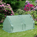 Outsunny 180x90x90cm Mini PE Grid Cover Steel Frame Greenhouse Green