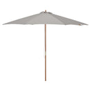 Outsunny 3m Fir Wooden Garden Parasol Sun Shade Outdoor Umbrella Canopy Grey