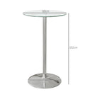 HOMCOM Round Bar Table for 2 People, High Pub Table with Tempered Glass Top