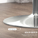 HOMCOM Round Bar Table for 2 People, High Pub Table with Tempered Glass Top