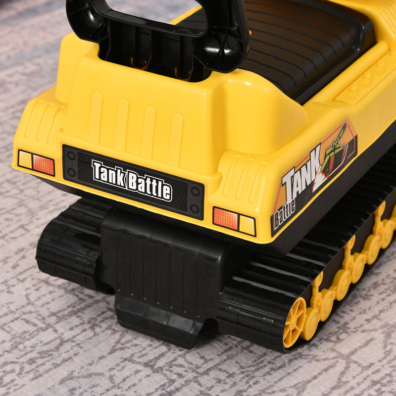 Kids Ride On Shooting Tank - Yellow