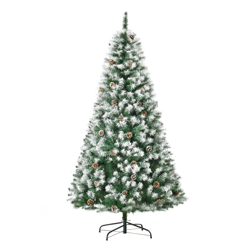 HOMCOM Christmas Tree Slim 6' with Pinecones